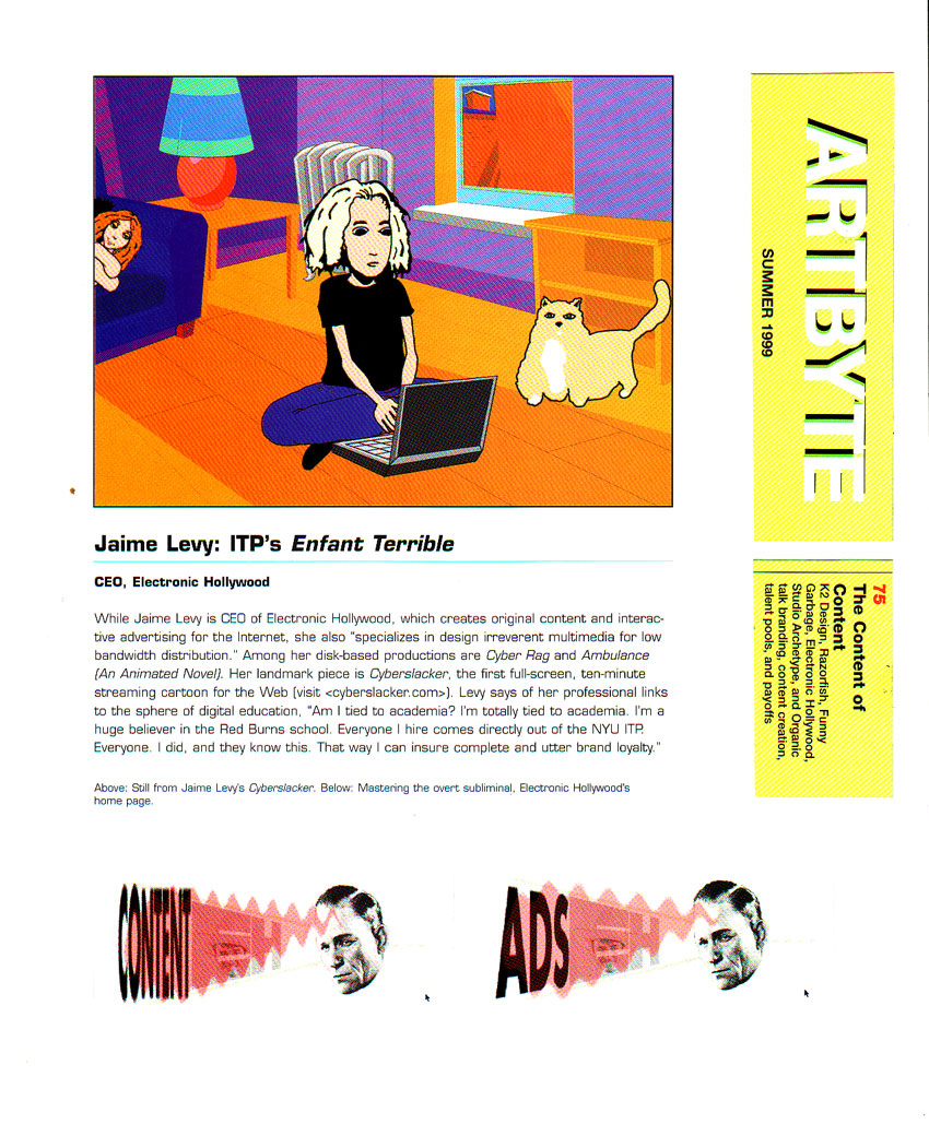 Jaime Levy in Art Byte Magazine - Summer 1999