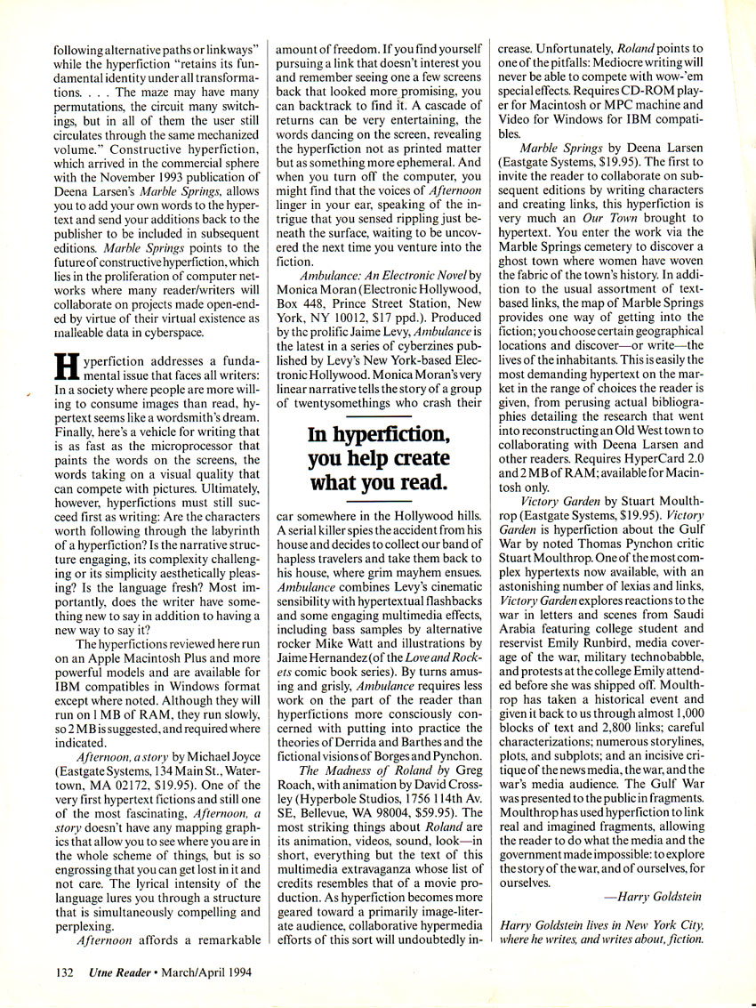 Jaime Levy in Utne Reader - March 1994 - 2