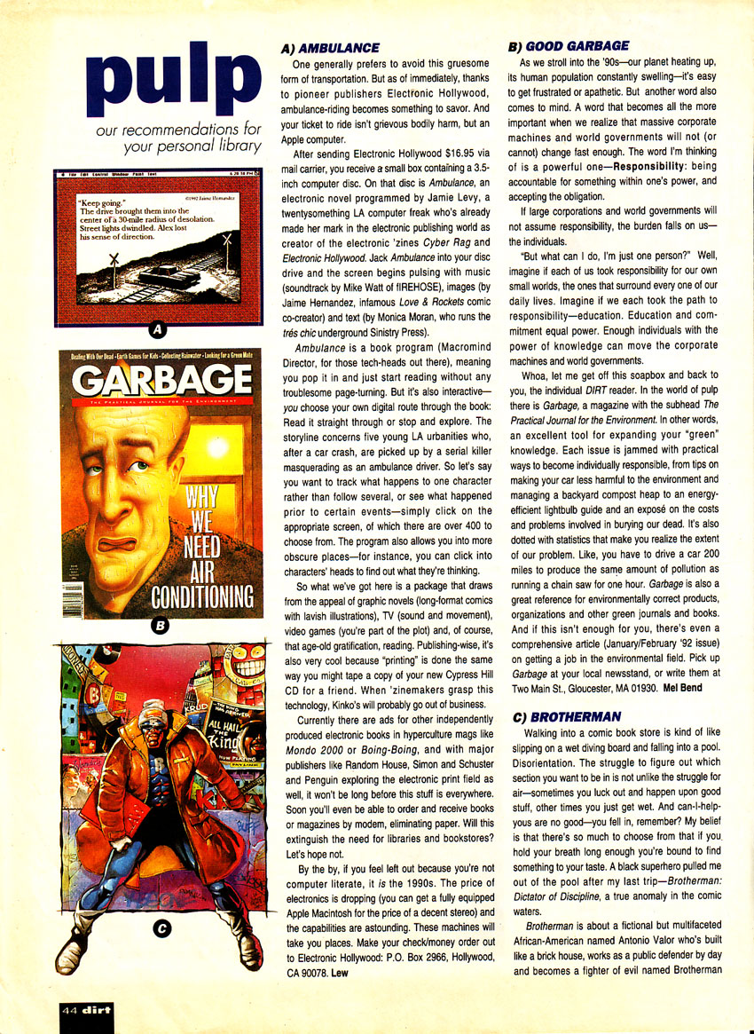 Jaime Levy in Dirt Magazine - February 1994